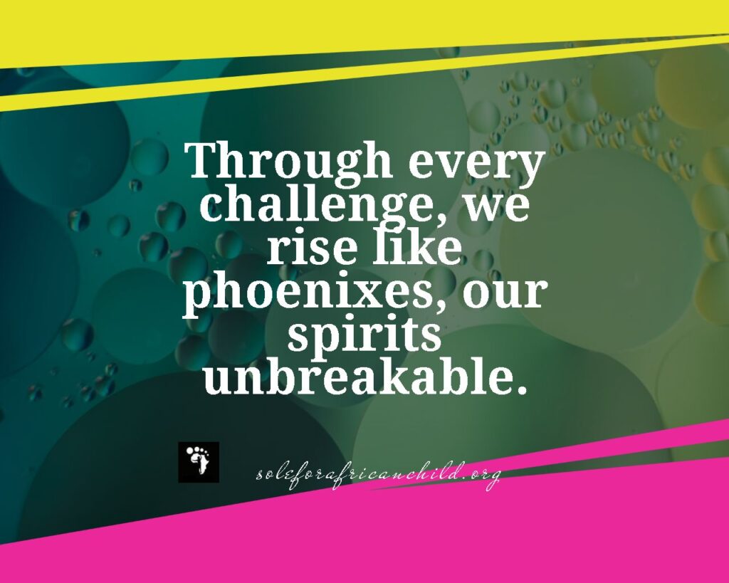 mental health quote and saying through every challenge we rise like phoenixes